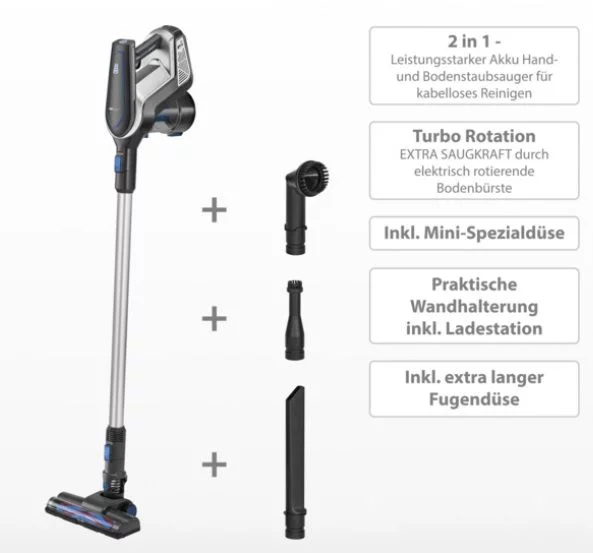 Aspirateur sans fil Clatronic A Bleu/Gris