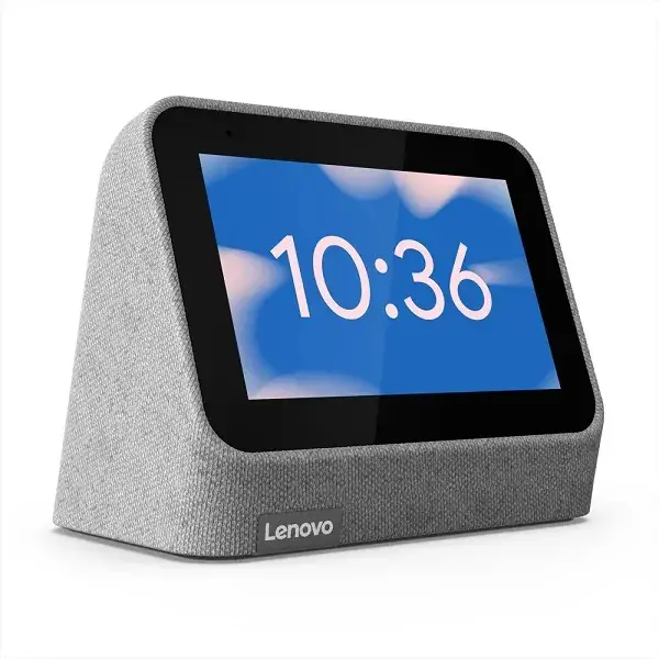 Enceinte intelligente LENOVO réveil connecté smart clock 2 gris chiné