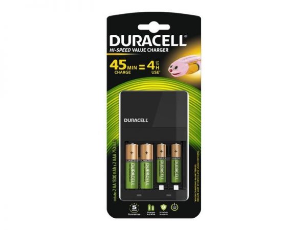 Chargeur universel Duracell CEF14, incl.2xAA 2xAAA