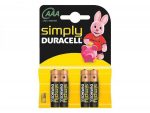 Pack de 4 piles Duracell Simply MN2400-LR03 Micro AAA