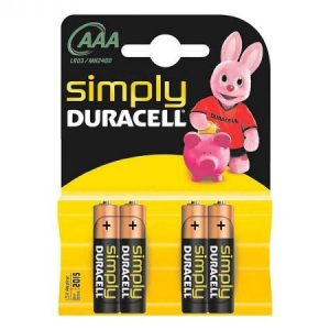 Pack de 4 piles Duracell Simply MN2400-LR03 Micro AAA