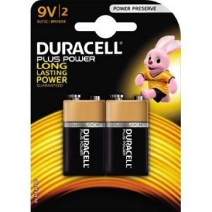 Pile alcaline Duracell, 6LR61, 9V Plus Power Blister (paquet de 2)